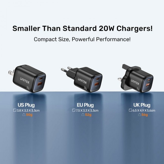 UNITEK Zeno Universal Black AC Fast charging Indoor