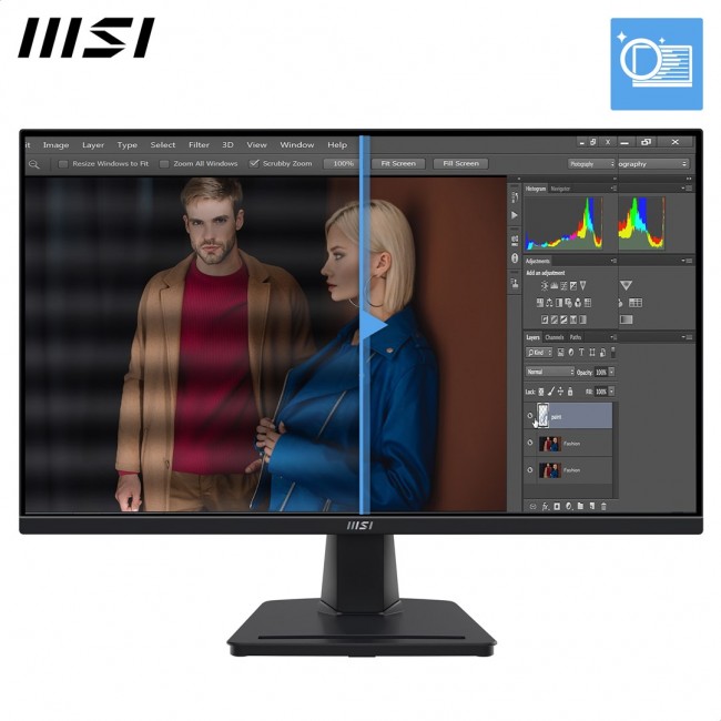 MSI Pro MP245G 24 Inch Monitor, FHD (1920 x 1080), 100Hz, IPS, 1ms, 1x HDMI 1.4b, 1x DP 1.2a output, 1x D-Sub(VGA), Built-in Speakers, Anti-Glare, Anti-Flicker, Less Blue light, T V Certified, VESA, Kensington, Black MSI Pro MP245G 24 Inch Monitor, FHD (1920 x 1080), 100Hz, IPS, 1ms, 1x HDMI 1.4b, 1x DP 1.2a output, 1x D-Sub(VGA), Built-in Speakers, Anti-Glare, Anti-Flicker, Less Blue light, T V Certified, VESA, Kensington, Black