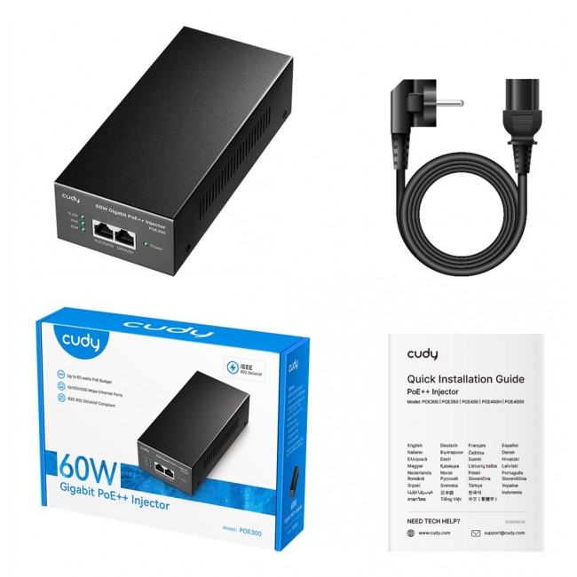 PoE+/PoE Injector Cudy Gigabit 60W
