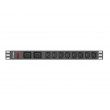 LANBERG POWER STRIP PDU RACK (1U, 16A,2XC19,8XC13)