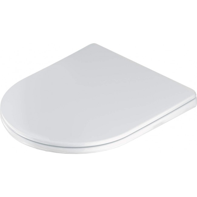 Slim toilet seat, soft-closing