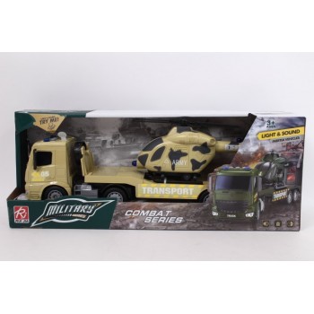 Military tow truck + helicopter 39cm w/dw RJ3398 15075