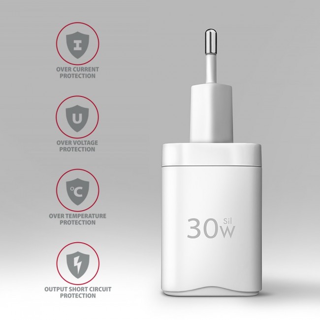 Axagon ACU-PD30W wall charger 1x QC3.0/AFC/FCP/PD type-C 30W white Mobile phone, Smartphone, Smartwatch, Tablet, Universal AC Fast charging Indoor Axagon ACU-PD30W wall charger 1x QC3.0/AFC/FCP/PD type-C 30W white Mobile phone, Smartphone, Smartwatch, Tablet, Universal AC Fast charging Indoor
