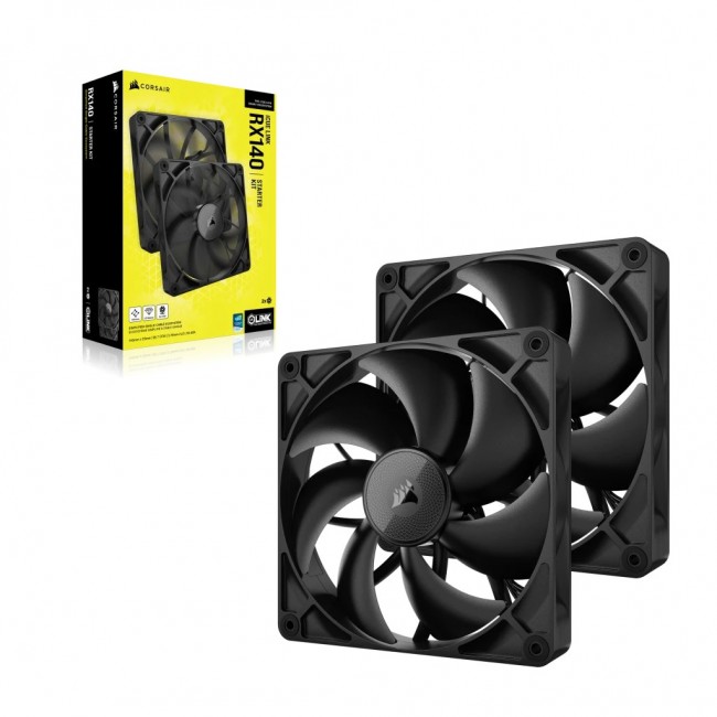 Corsair iCUE LINK RX140 Computer case Fan 14 cm Black 2 pc(s) Corsair iCUE LINK RX140 Computer case Fan 14 cm Black 2 pc(s)