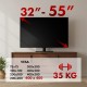 Maclean universal TV stand, for RTV cabinet, stand, max. 35 kg, 20 degree rotation, for 32-55