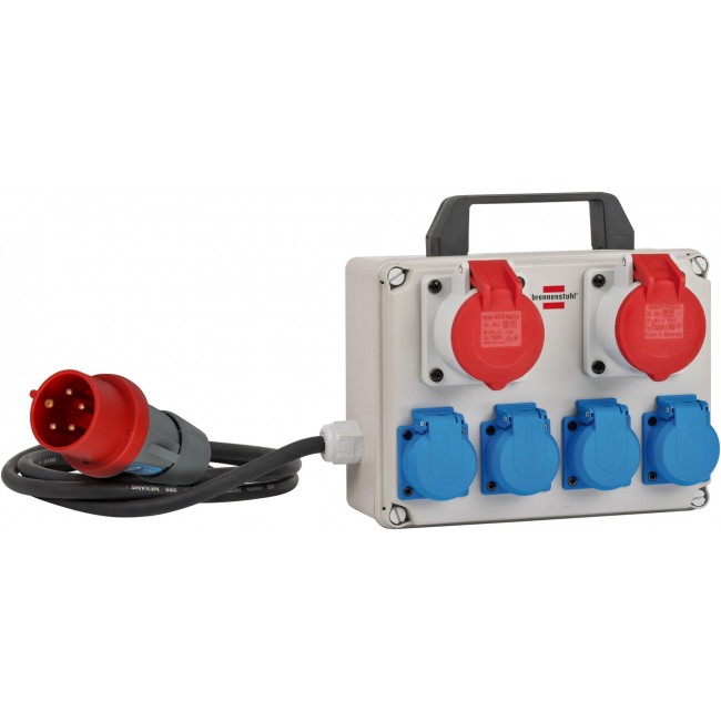 Brennenstuhl BKV 2/4 T IP44 power distribution unit (PDU) 6 AC outlet(s) Black, Blue, Grey, Red