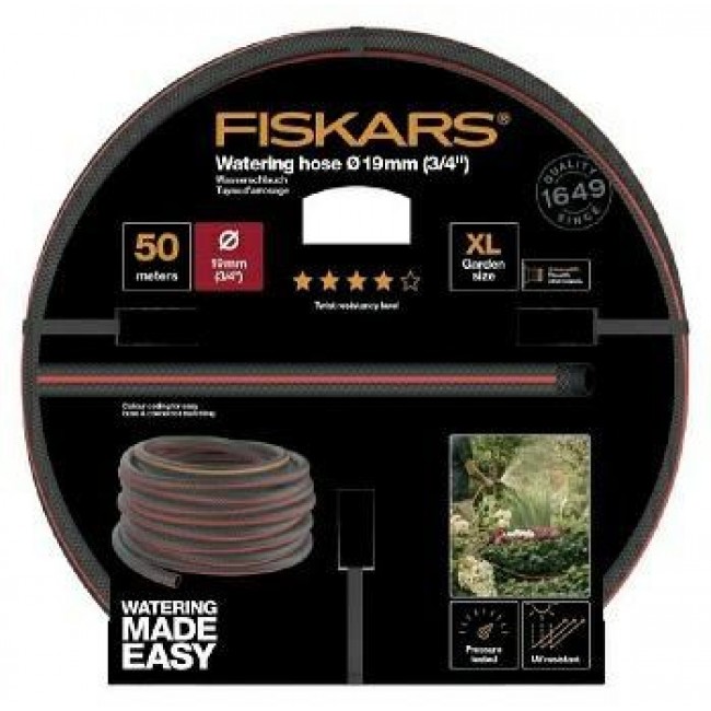 Fiskars 1027111 garden hose 50 m Above ground Black, Red