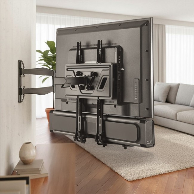 Maclean MC-914 Universal Soundbar Mount Speaker Holder Mounting Under TV up to 15kg VESA Space Saving
