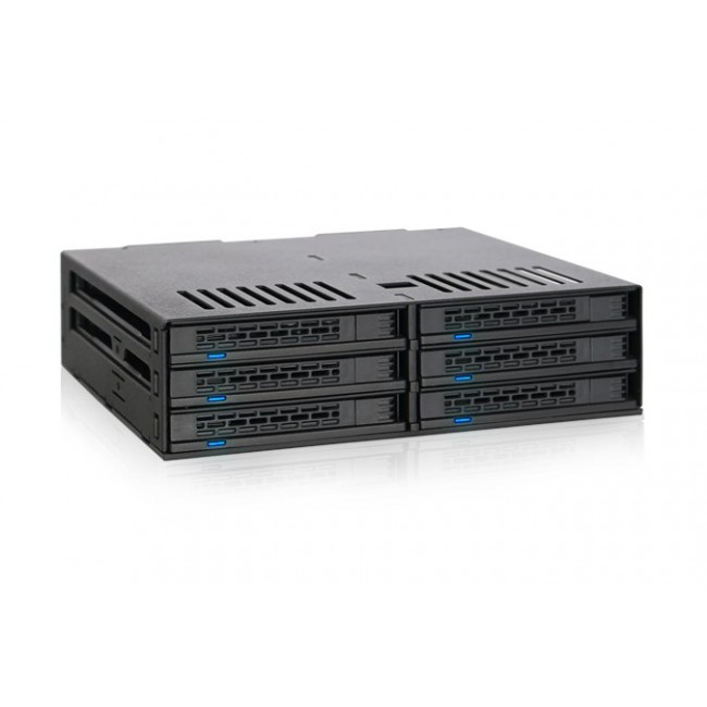 Icy Dock MB326SP-B disk array 0 TB Rack (1U) Black