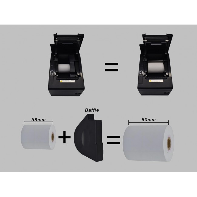 Equip 58/80mm Thermal POS Receipt Printer with Auto Cutter, USB/Bluetooth/WiFi/Cash Drawer connection