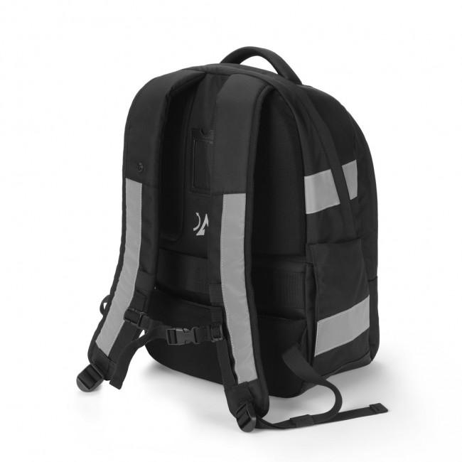 DICOTA Hi-Vis V2 backpack Rucksack Black Polyethylene terephthalate (PET), Thermoplastic polyurethane (TPU)