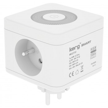 KERG SMART 2-SOCKET POWER STRIP + USB-A+USB-C CHARGER + LED LIGHT 16A/250V~ M02730