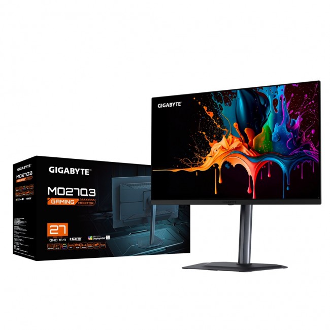 GIGABYTE MO27Q3 27 OLED QHD Gaming Monitor - 2560 x 1440, 360Hz, 0.03ms, 250 cd/m , G-Sync Compatible, FreeSync Premium Pro, Display HDR True Black 400, HDMI 2.1, Displayport 1.4