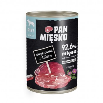 PAN MIĘSKO Pork with Wild Boar wet dog food 400g