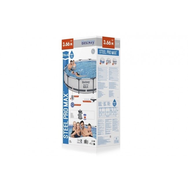 PROMO Basen stala owy Steel Pro MAX 366x76cm 56416 BESTWAY