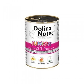DOLINA NOTECI Premium Junior rich in turkey hearts - wet food for puppies of medium and large breeds - 400g