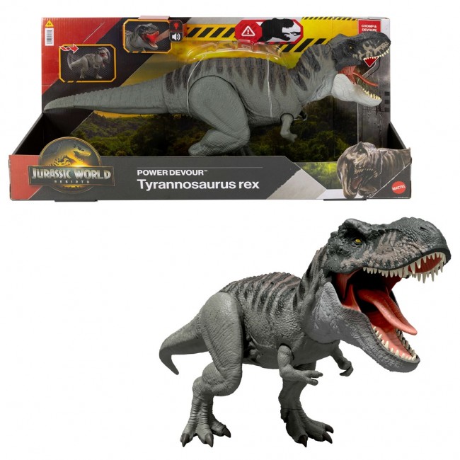 Jurassic World Rebirth Power Devour Tyrannosaurus Rex Dinosaur Figure, Constant Chomp Lights & Sound Jurassic World Rebirth Power Devour Tyrannosaurus Rex Dinosaur Figure, Constant Chomp Lights & Sound