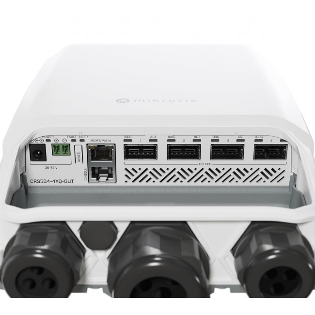 Mikrotik CRS504-4XQ-OUT network switch Managed L3 Fast Ethernet (10/100) Power over Ethernet (PoE) 1U White