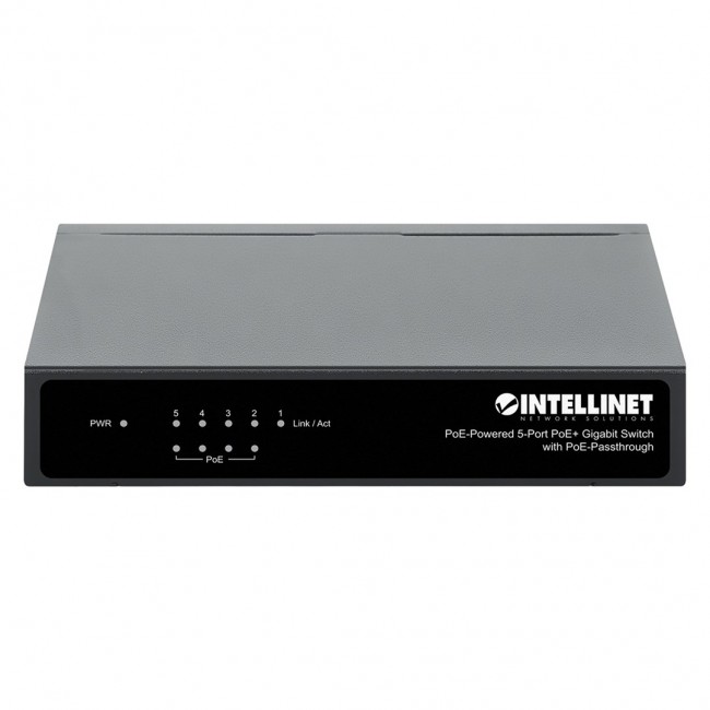 Gigabit 5xPoE Passthrough Switch powered by PoE or AC, 68W Gigabit 5xPoE Passthrough Switch powered by PoE or AC, 68W