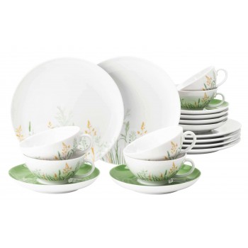 Tableware set for 6 people SELTMANN MEADOW GRASSES GREEN