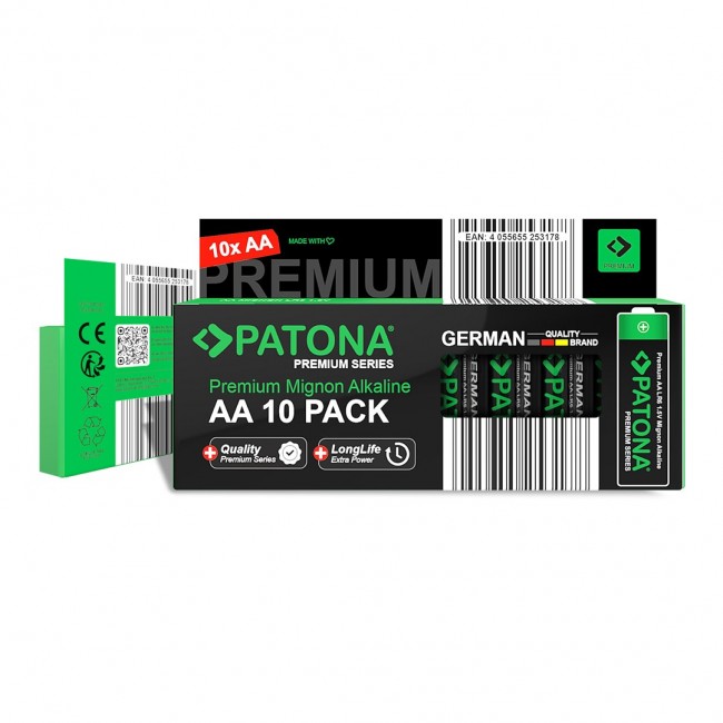 PATONA Premium AA Mignon LR06 10x alkaline batteries 1.5V