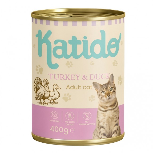 KATIDO Turkey with duck - wet cat food - 400g