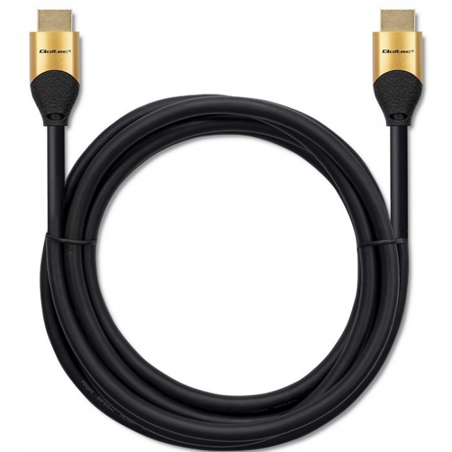 Qoltec 50355 HDMI v2.1 Cable Ultra high speed 8K | 60Hz | 28AWG | GOLD | 2m