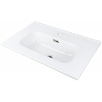 Ceramic recessed washbasin with space for a tap - 60 cm