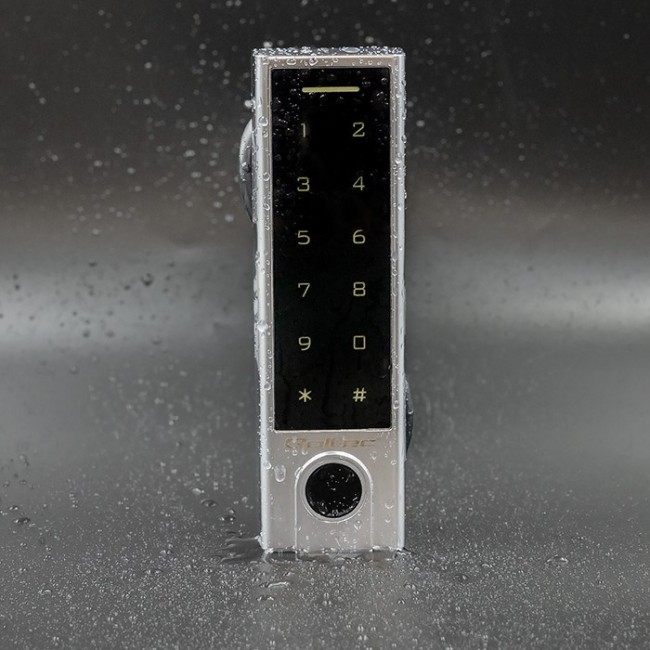 Qoltec 52448 Code lock TITAN with fingerprint reader | RFID | BT 4.0 |Code | Card | key fob | Doorbell| IP68 | EM Qoltec 52448 Code lock TITAN with fingerprint reader | RFID | BT 4.0 |Code | Card | key fob | Doorbell| IP68 | EM