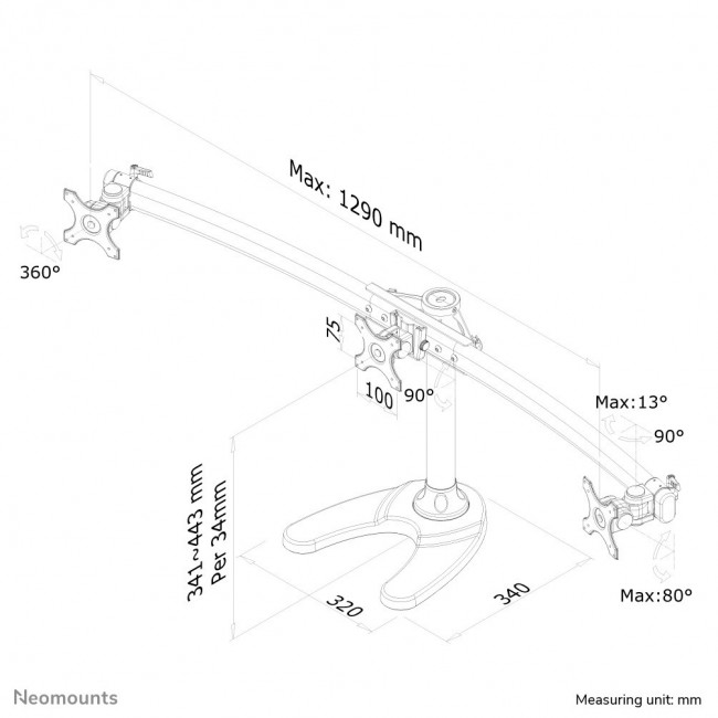 Neomounts FPMA-D700DD3 Monitor stand 10-27 Neomounts FPMA-D700DD3 Monitor stand 10-27