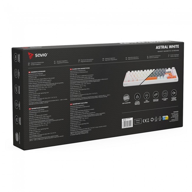 Savio ASTRAL WHITE JADE keyboard Gaming USB QWERTY US International