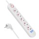 Maclean power strip, 5 socket extension + 3xUSB, 110-240V AC 50/60Hz, 2.1A max 2500W, 1.5m, white, MCE395 W Maclean power strip, 5 socket extension + 3xUSB, 110-240V AC 50/60Hz, 2.1A max 2500W, 1.5m, white, MCE395 W