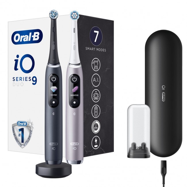 Oral-B iO 80363731 electric toothbrush Adult Rotating-oscillating toothbrush Black, Silver