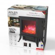 Electric fireplace ADLER AD 7754 2 heat settings: 1000W / 1800W | 3D flame effect | Thermostat Black