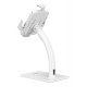 Manhattan Desktop Kiosk Stand (Anti theft) for Tablet and iPad, Universal, 360 Rotation, Tilt +20 to -110 , White, Lockable, Countertop Holder for 7.9