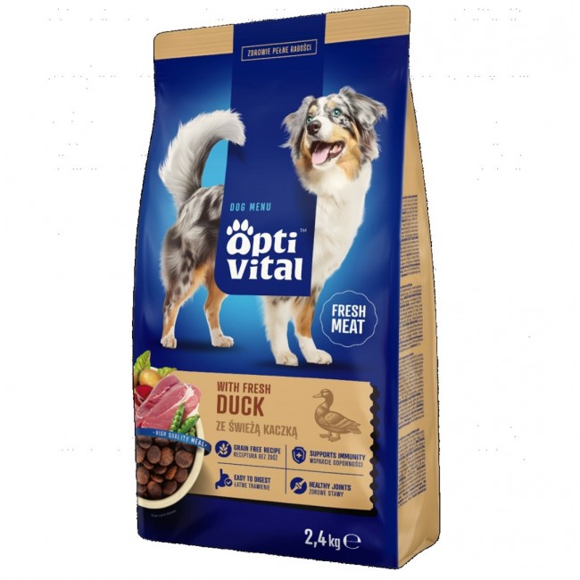 OPTIVITAL With fresh duck - dry dog food - 2,4kg OPTIVITAL With fresh duck - dry dog food - 2,4kg