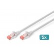 Digitus CAT 6 S/FTP patch cable, 5 pieces Digitus CAT 6 S/FTP patch cable, 5 pieces