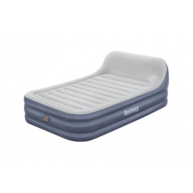 Bestway Tritech SleekFlow Headboard Air Mattress Queen with Built-in AC Pump and Antimicrobial Coating 2.26 m x 1.52 m x 84 cm