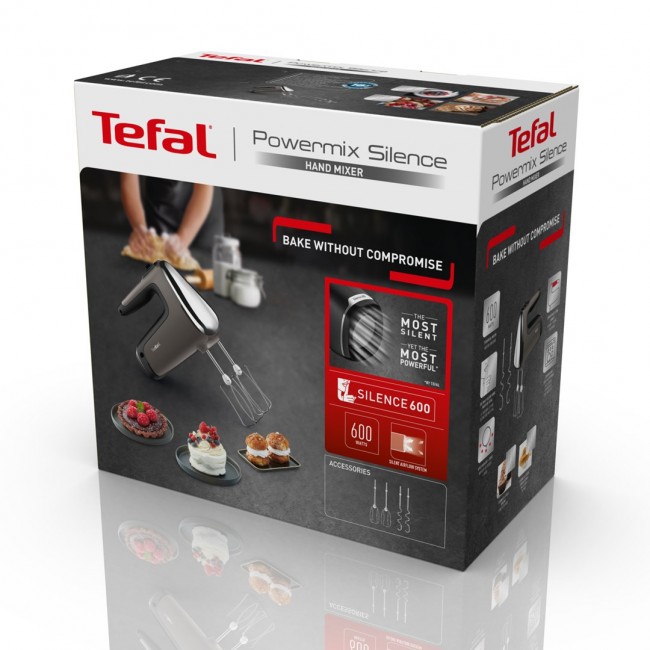 Tefal Powermix Silence HT650E Hand mixer 600 W Silver Tefal Powermix Silence HT650E Hand mixer 600 W Silver