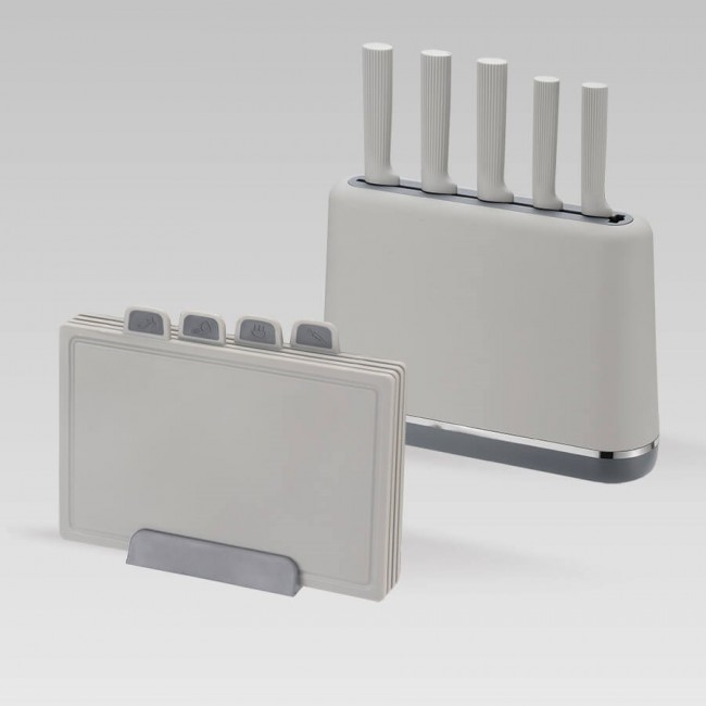 Maestro MR-1412-GREY Knife set with block + Cutting board set Gray