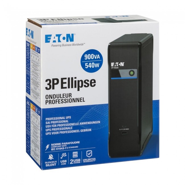 Eaton 3P Ellipse 900 uninterruptible power supply (UPS) Standby (Offline) 0.9 kVA 540 W 4 AC outlet(s)