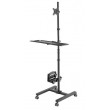 Maclean professional stand, mobile computer station on wheels, max 17 Maclean professional stand, mobile computer station on wheels, max 17
