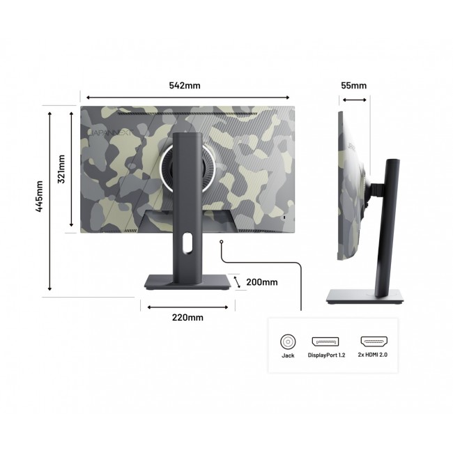 JAPANNEXT JN-IPS238FHD200F-HSP-CAMO computer monitor 61 cm (24