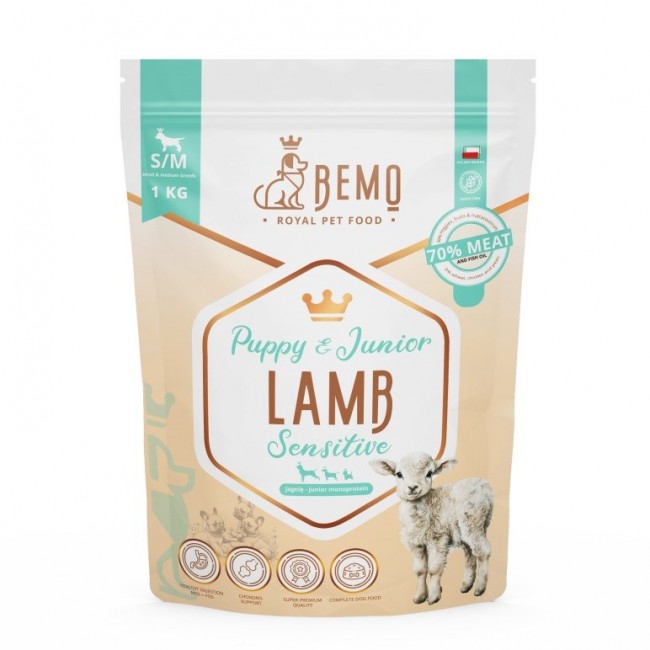 BEMO Sensitive Junior Lamb Small/Medium Mono - dry dog food - 1kg BEMO Sensitive Junior Lamb Small/Medium Mono - dry dog food - 1kg