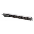 Digitus Aluminum socket strip, 7-way with circuit breaker