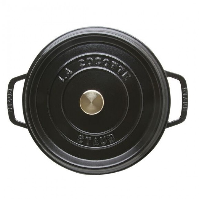 Staub Round Cast Iron Casserole - 3.8 ltr, Black Staub Round Cast Iron Casserole - 3.8 ltr, Black