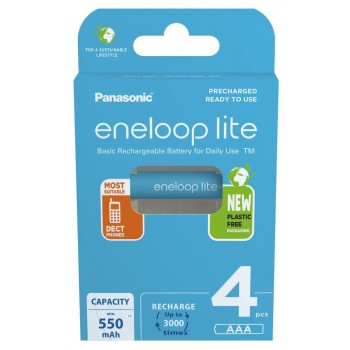 Rechargeable batteries PANASONIC ENELOOP LITE AAA 550 mAh 4 szt (BK-4LCCE/4CP)