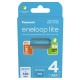 Rechargeable batteries PANASONIC ENELOOP LITE AAA 550 mAh 4 szt (BK-4LCCE/4CP) Rechargeable batteries PANASONIC ENELOOP LITE AAA 550 mAh 4 szt (BK-4LCCE/4CP)