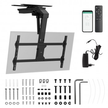 Maclean electric TV mount, ceiling mount, Tuya support, max. VESA 800x400, reg. in pos. +90 ~-90 , for TV 43-86