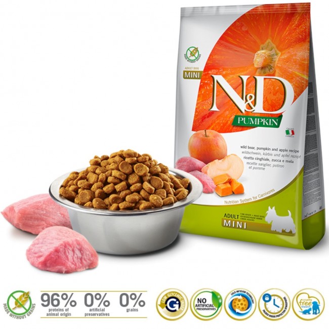 FARMINA N&D Pumpkin Adult Mini Boar&Apple - dry dog food - 7 kg FARMINA N&D Pumpkin Adult Mini Boar&Apple - dry dog food - 7 kg